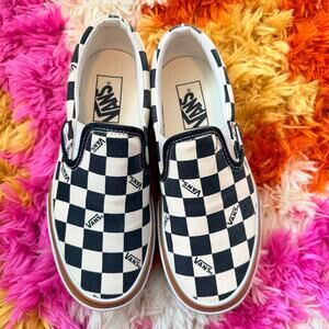 VANS Era Stacked Checkerboard Platform Slip On Shoes NWOT 6.5